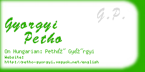 gyorgyi petho business card